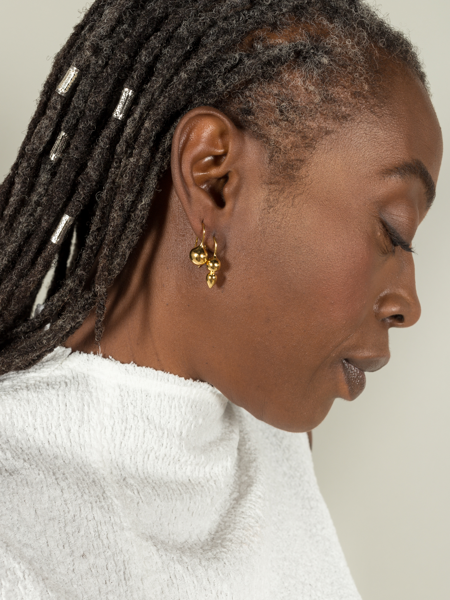 Sintra ball drop earrings in gold vermeil